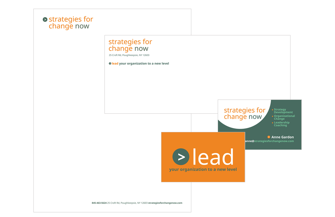 photo of stationery for Strategies for Change Now