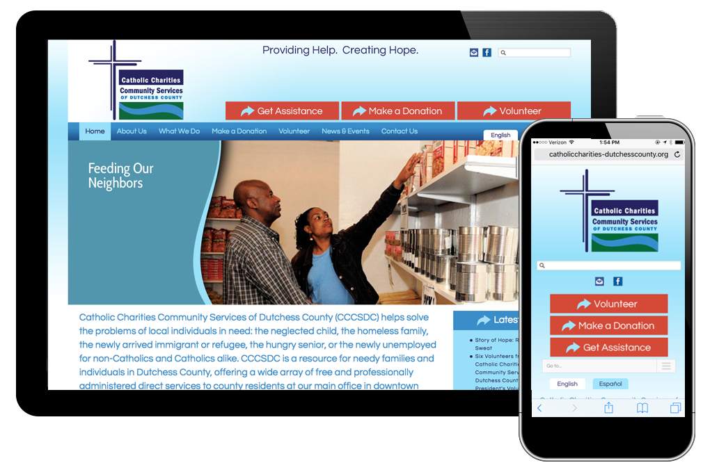 Photo of website for Catholic Charities of Dutchess County