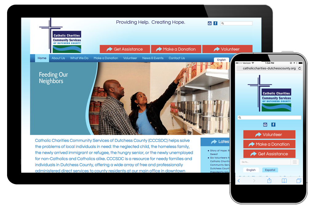 photo of website for Catholic Charities of Dutchess County