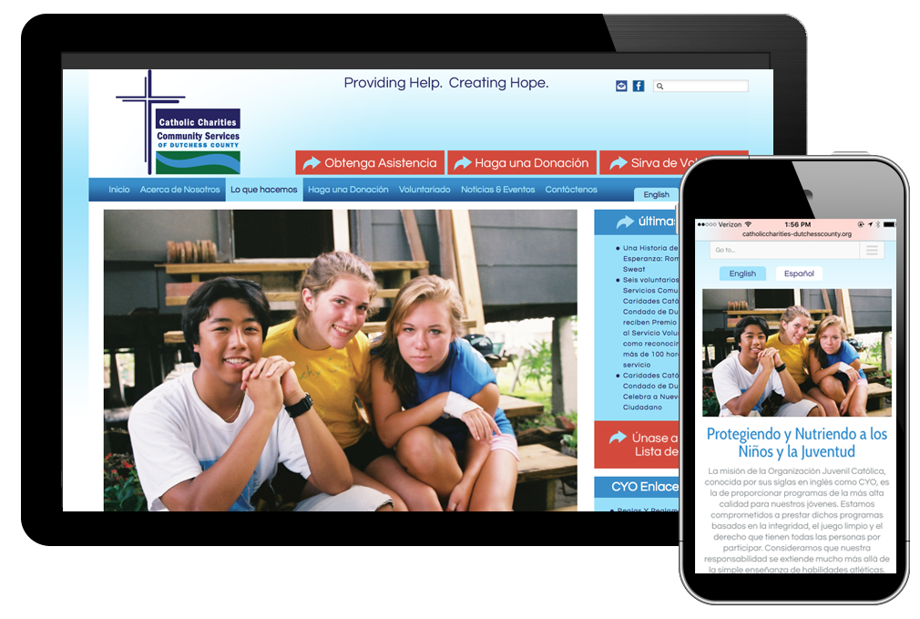 Photo of website for Catholic Charities of Dutchess County