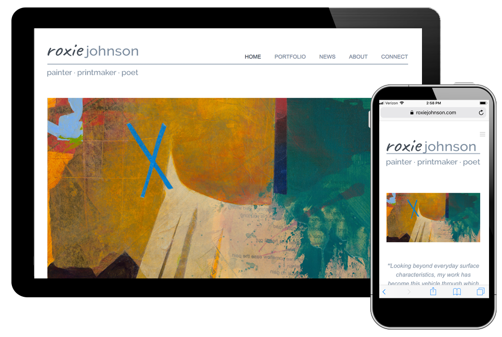 Photo of website for Roxie Johnson