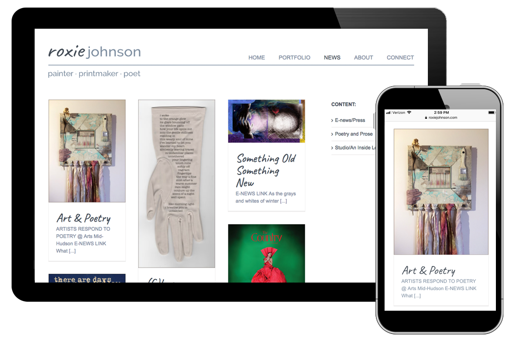 Photo of website for Roxie Johnson