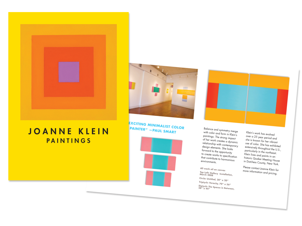 This single-fold brochure format ideally showcases this contemporary artist’s work.