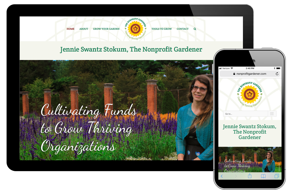 photo of website for The Nonprofit Gardener