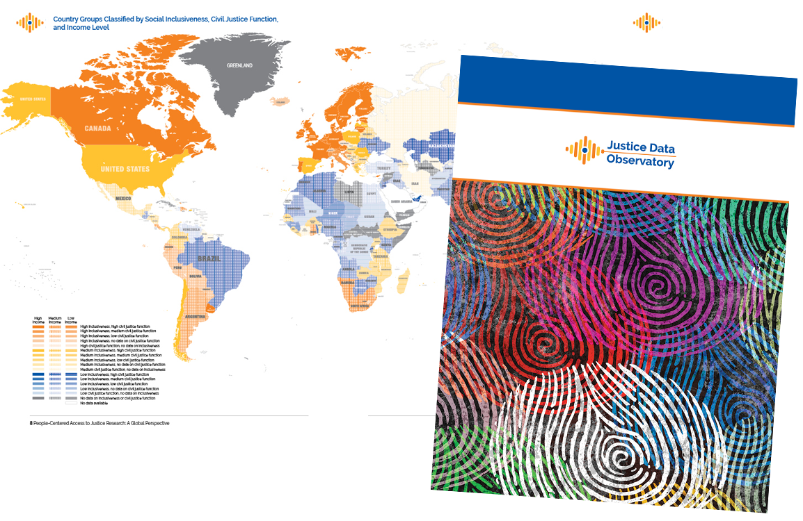 Justice Data Observatory report with global map