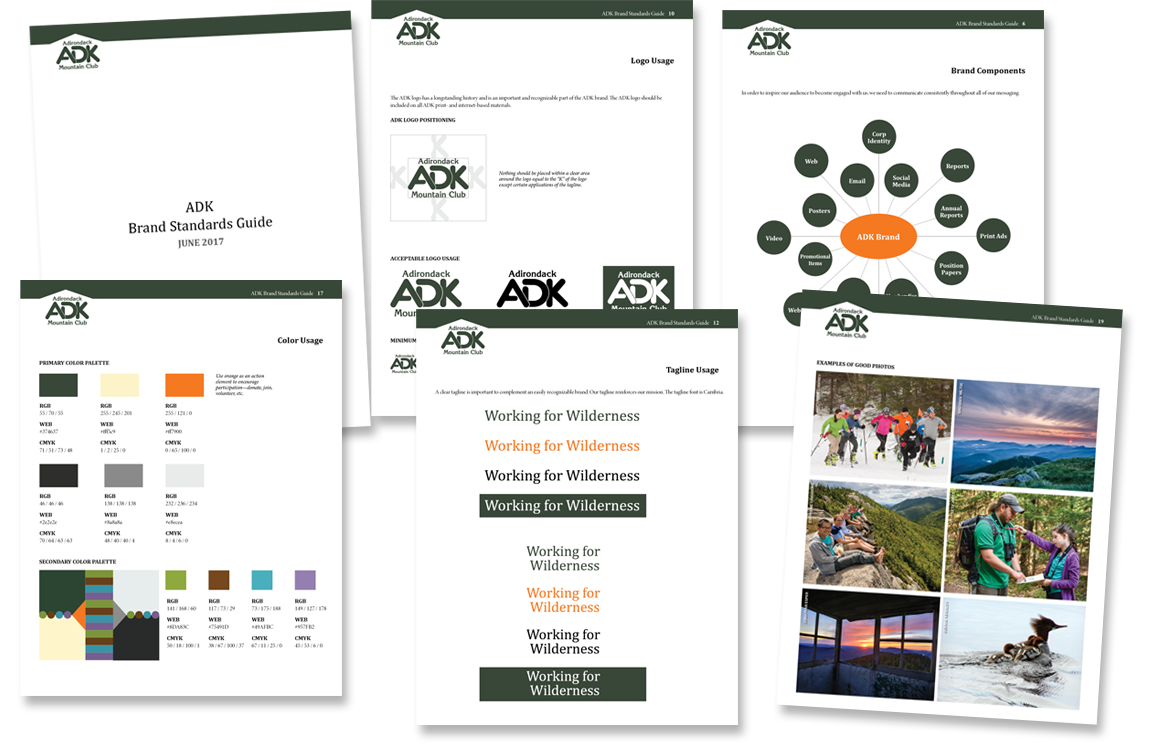 photo of brand standards guide for Adirondack Mountain Club