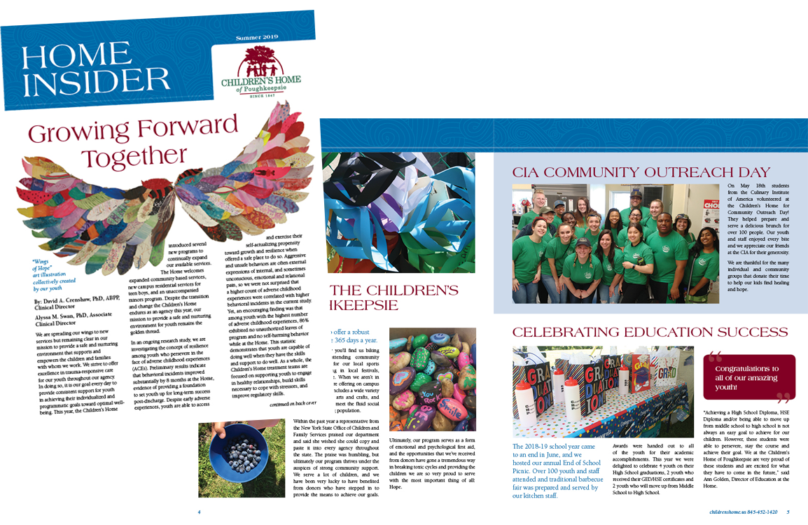 photo of newsletter for the Children's Home of Poughkeepsie