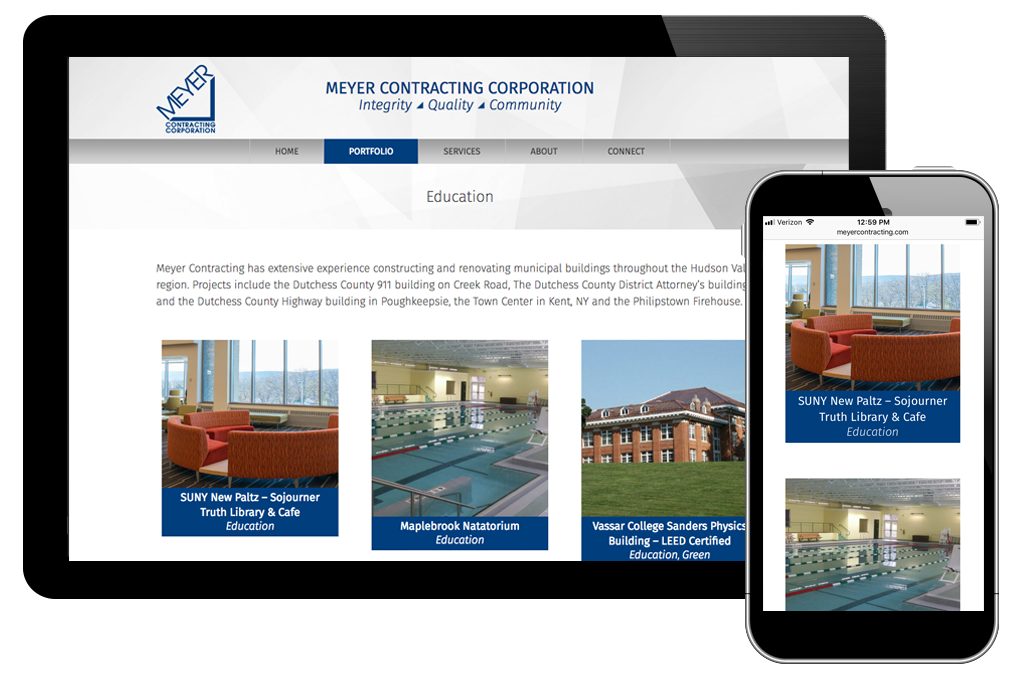 Photo of website for Meyer Contracting