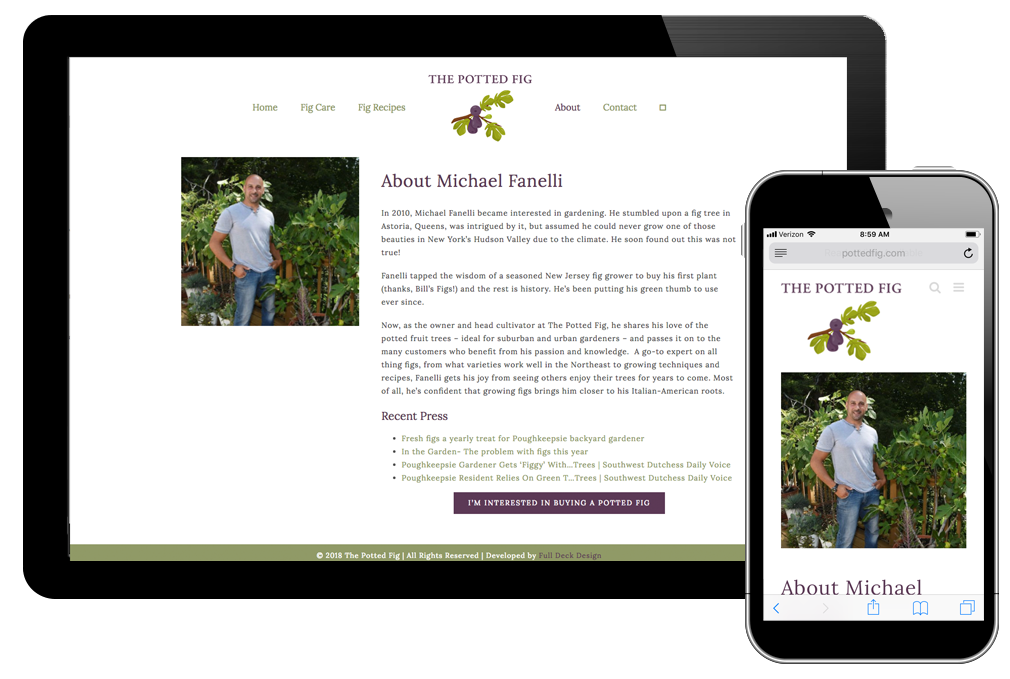 Photo of website for the Potted Fig