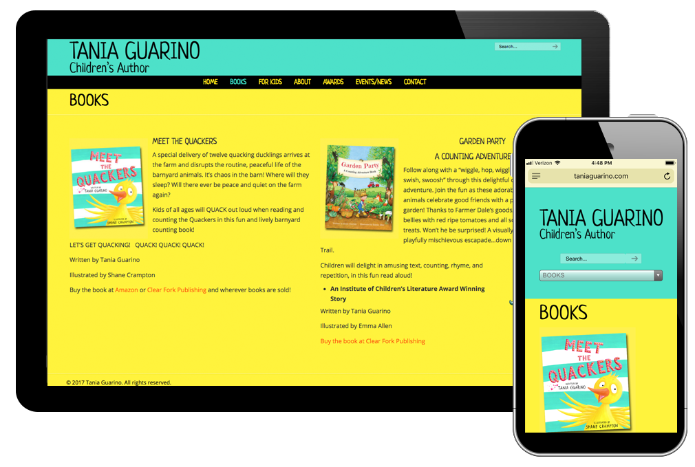 photo of website for Tania Guarino