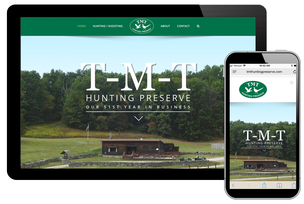 Photo of website for TMT Hunting Preserve