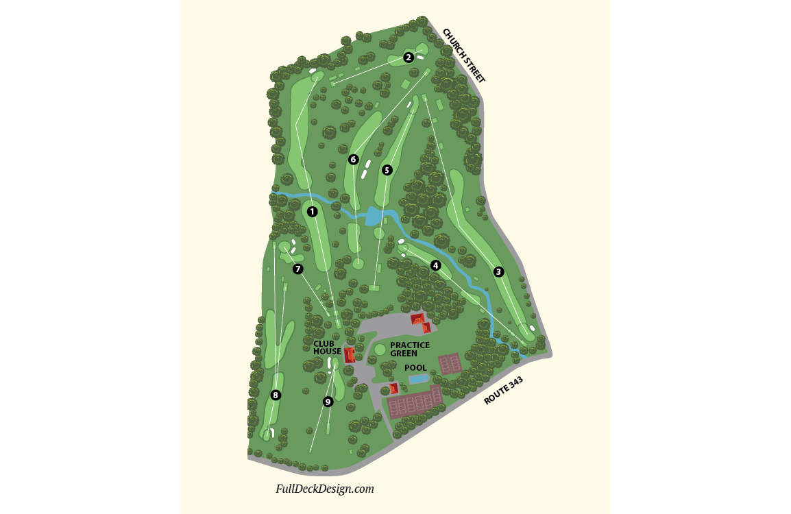 Golf Course map for Millbrook Golf & Tennis Club