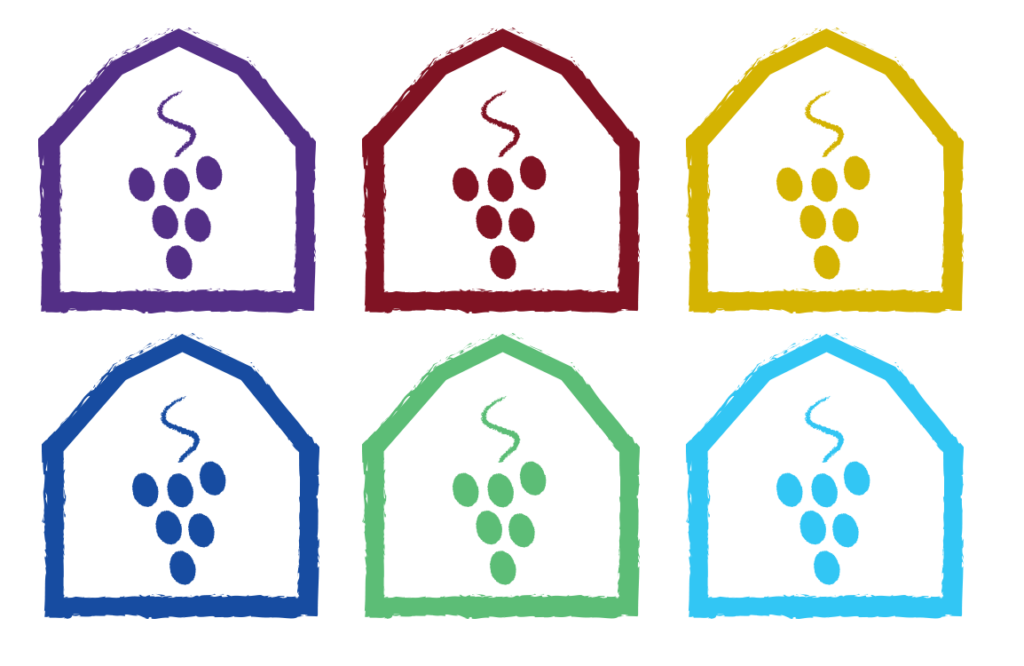 A different color logo for every Glorie Farm wine