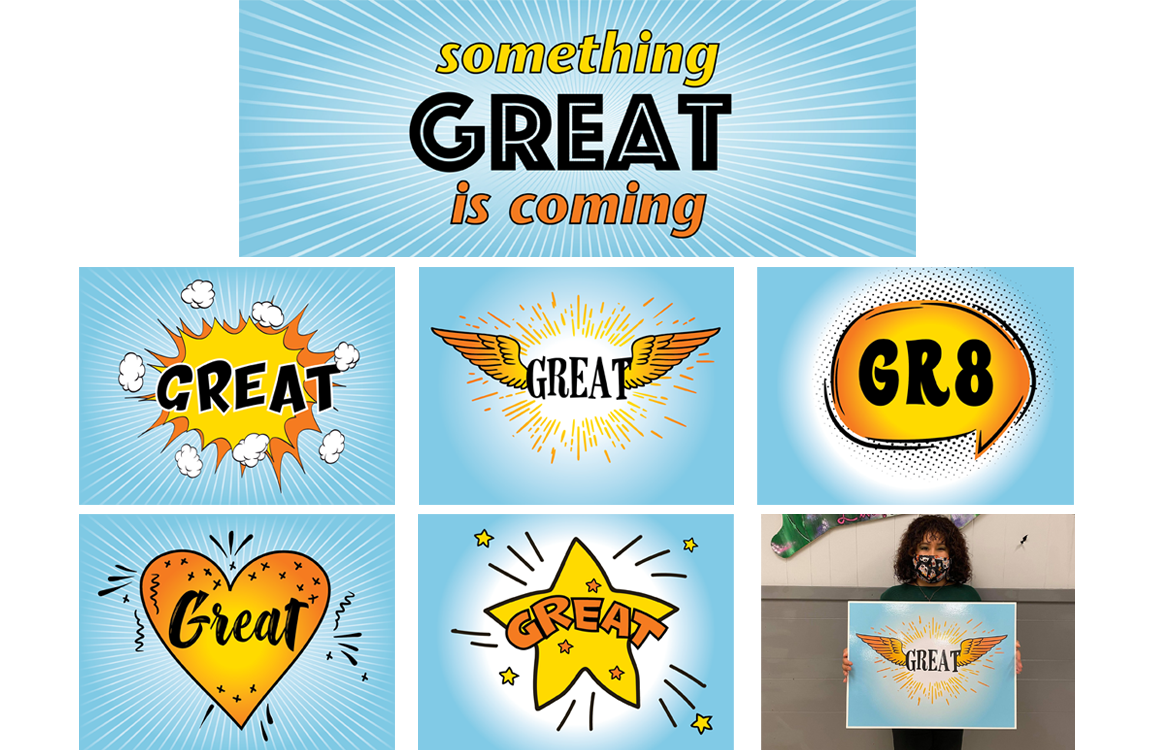 Social Media campaign using posters with the word Great to announce the newly founded Arc Greater Hudson Valley