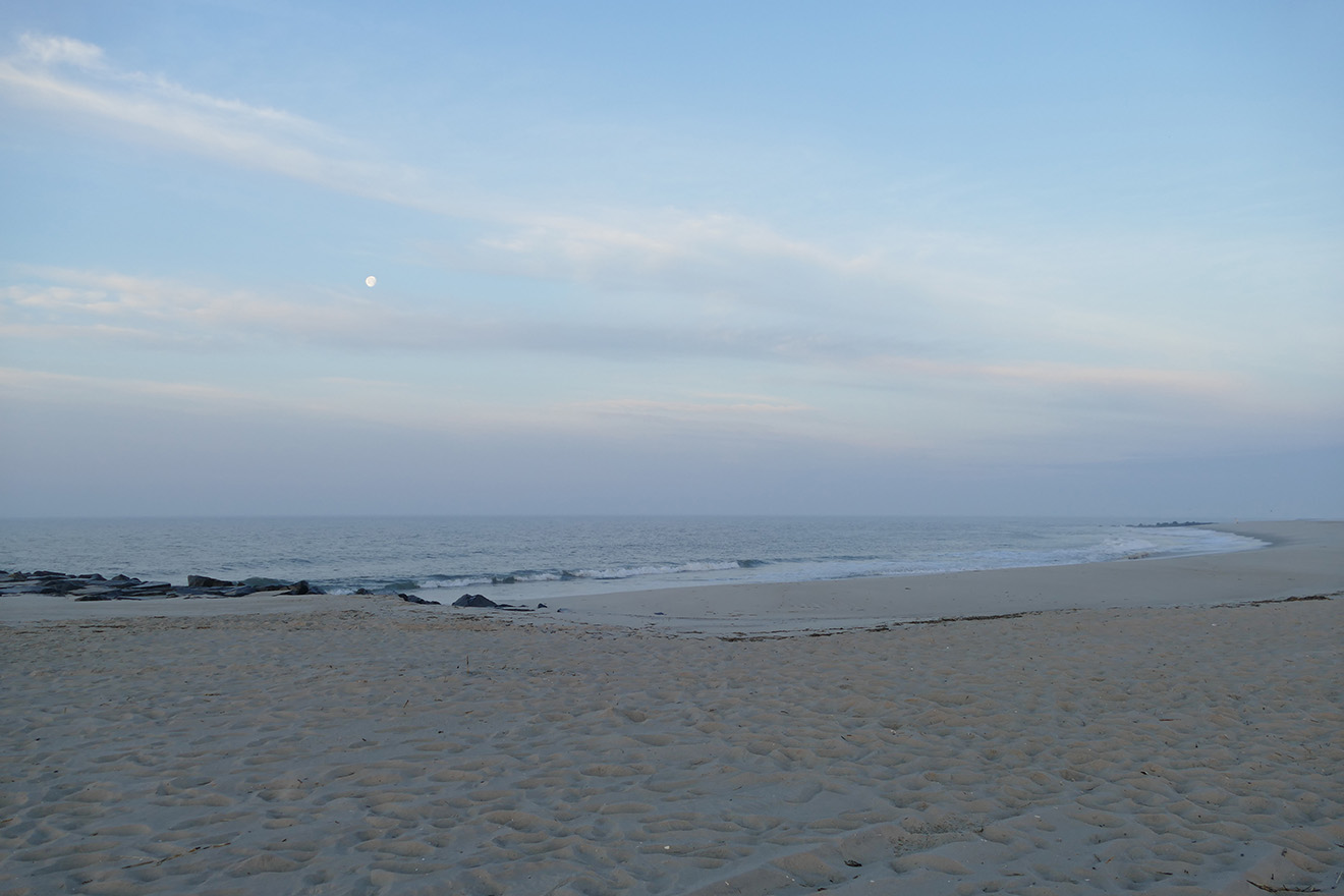 Moon over cape may beach