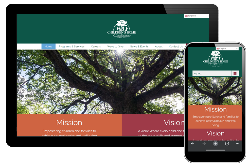 Home page for the Children's Home of Poughkeepsie