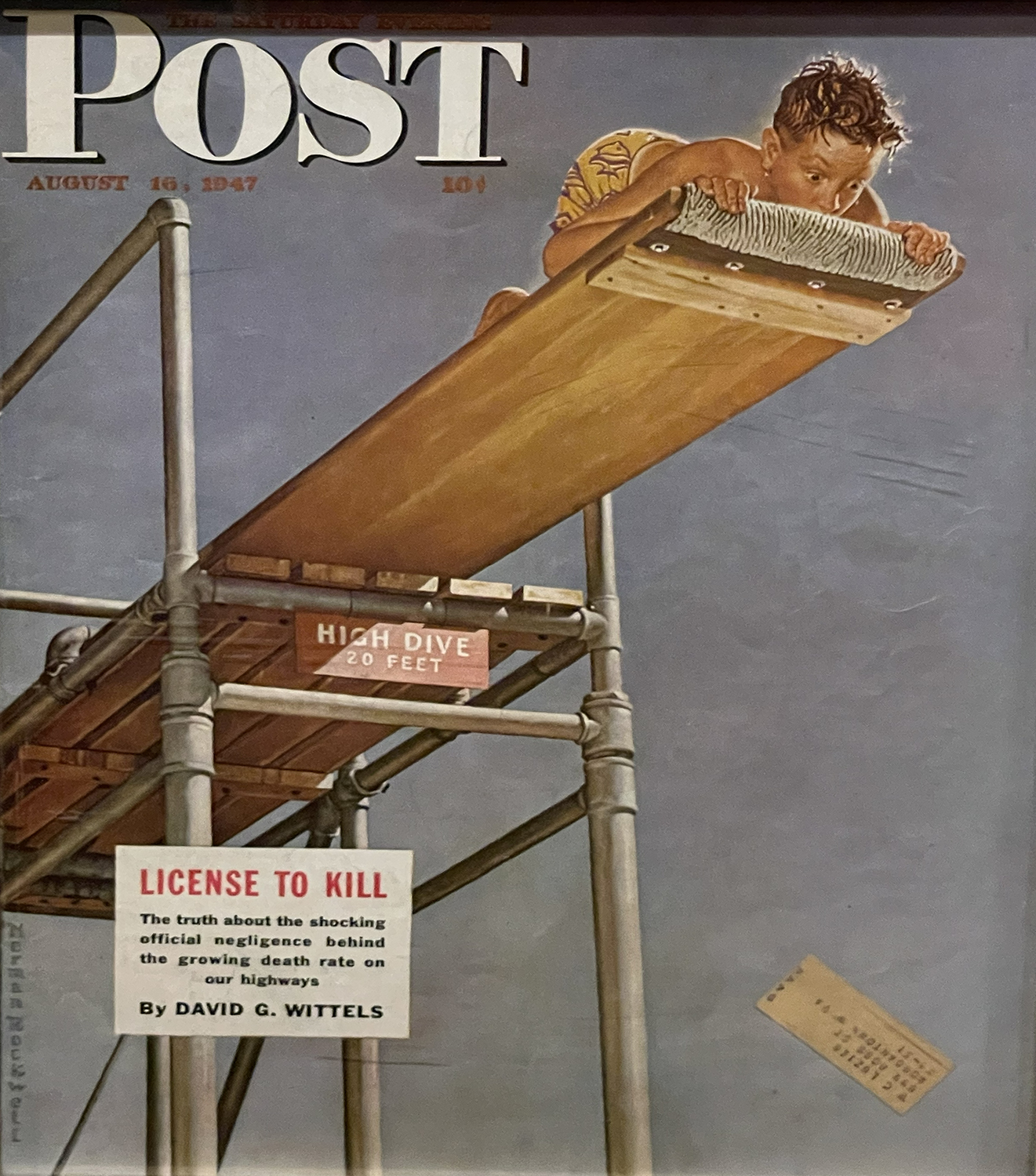 Boy on the High Dive by Normal Rockwell