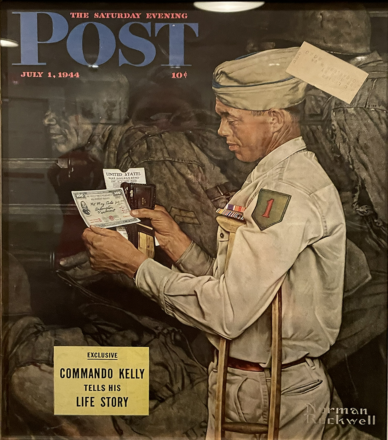 Post Cover of Soldier with savings bond by Normal Rockwell