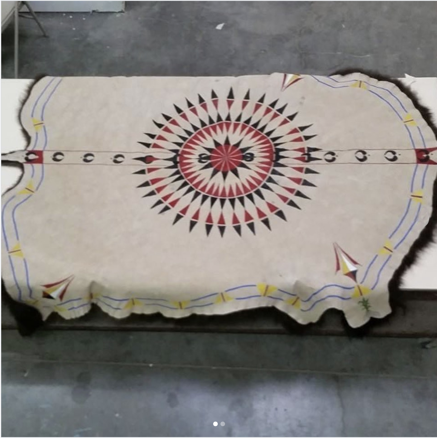 Steve Tamayo painted buffalo robe
